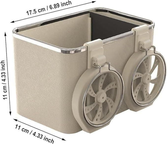 Car Armrest Storage Box with Dual Cup Holders