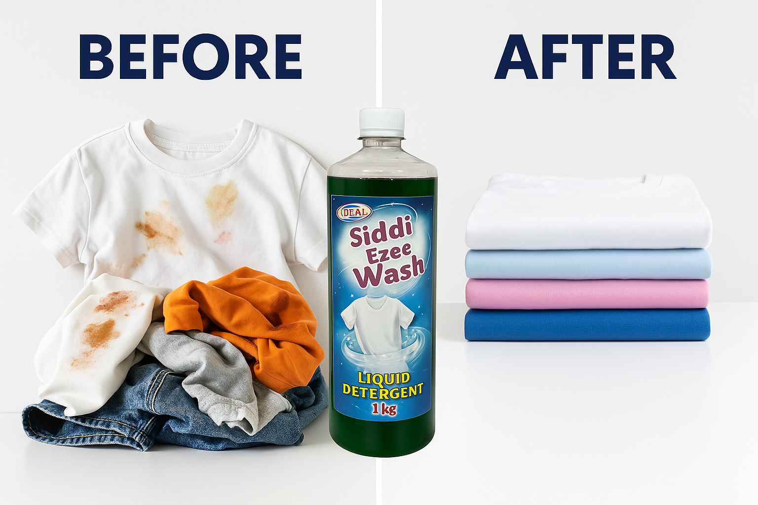 Siddhi Ezee Wash Liquid Detergent – 1kg | Powerful Stain Removal, Gentle on Fabrics