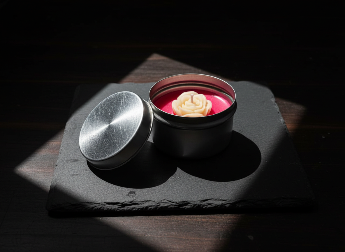 Rasikā Rose Candle - Handcrafted Floral Tin Candle | Premium Home Decor