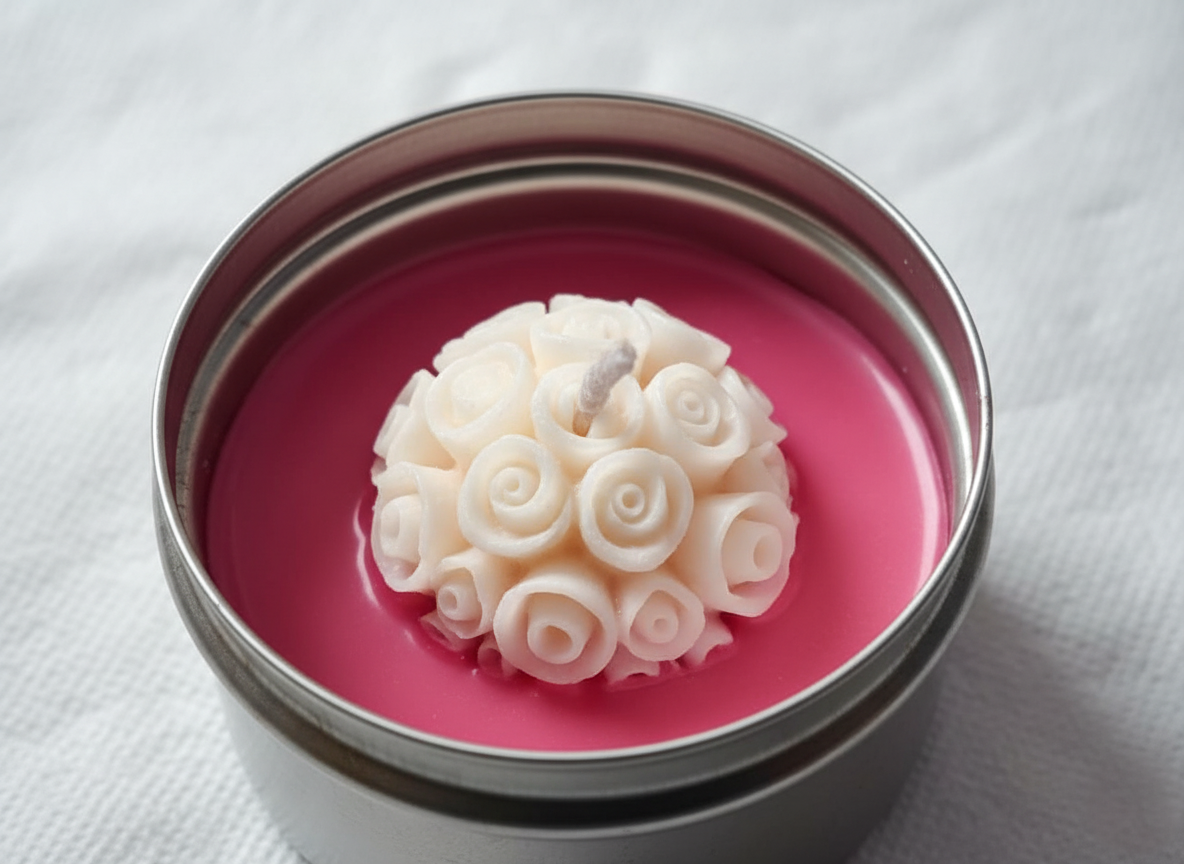 Rasikā Rose Candle - Handcrafted Floral Tin Candle | Premium Home Decor