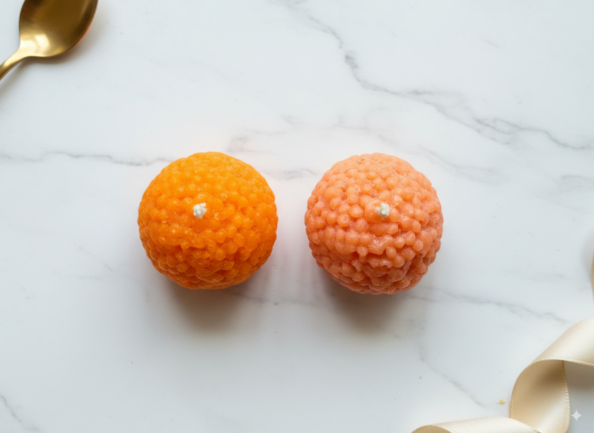 Sukhaprasāda Glow Candle – Sweet Vibes, No Calories ✨🟠