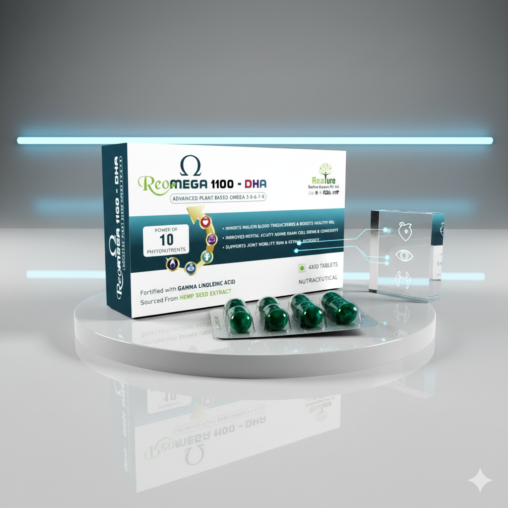 ReoMega 1100-DHA - Plant-Based Omega-3 Supplement with 10 Premium Ingredients