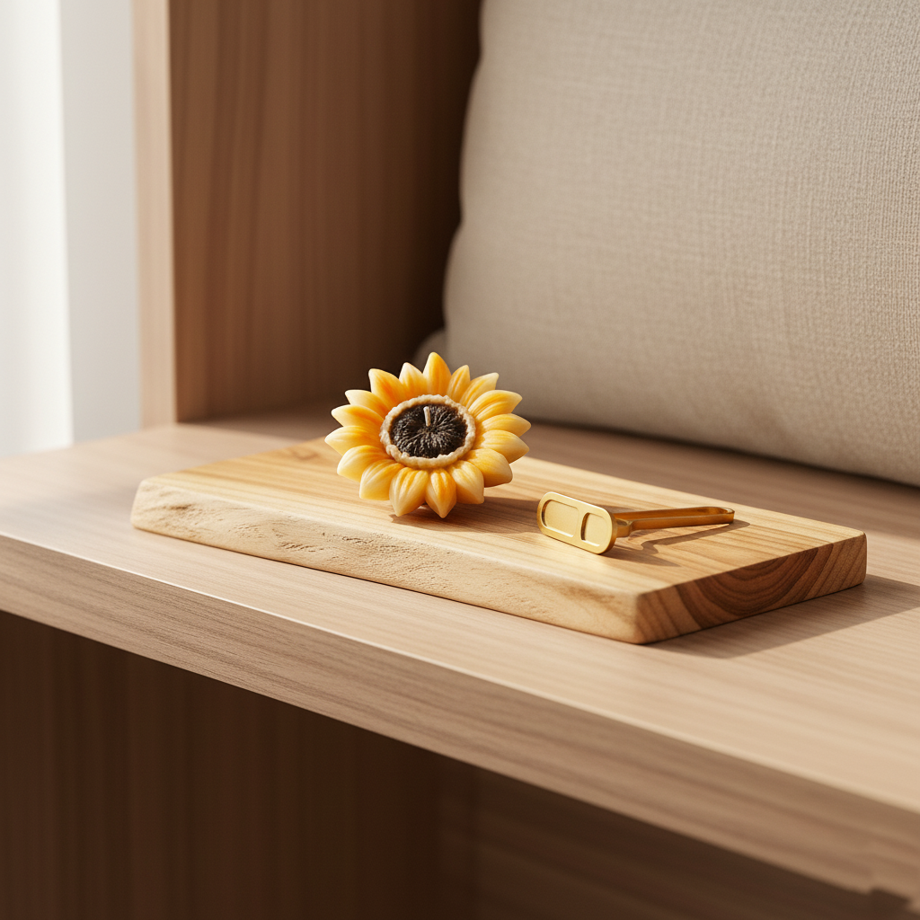 Handcrafted Sunflower Candle - Natural Soy Wax Decorative Candle