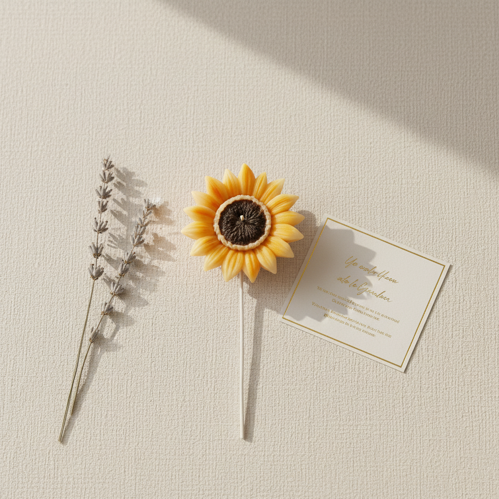 Handcrafted Sunflower Candle - Natural Soy Wax Decorative Candle