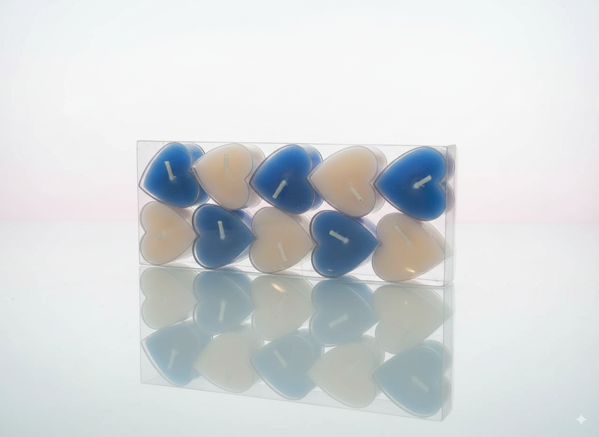 Chill Glow Tealight Pack – White & Blue Vibes (10 pcs)
