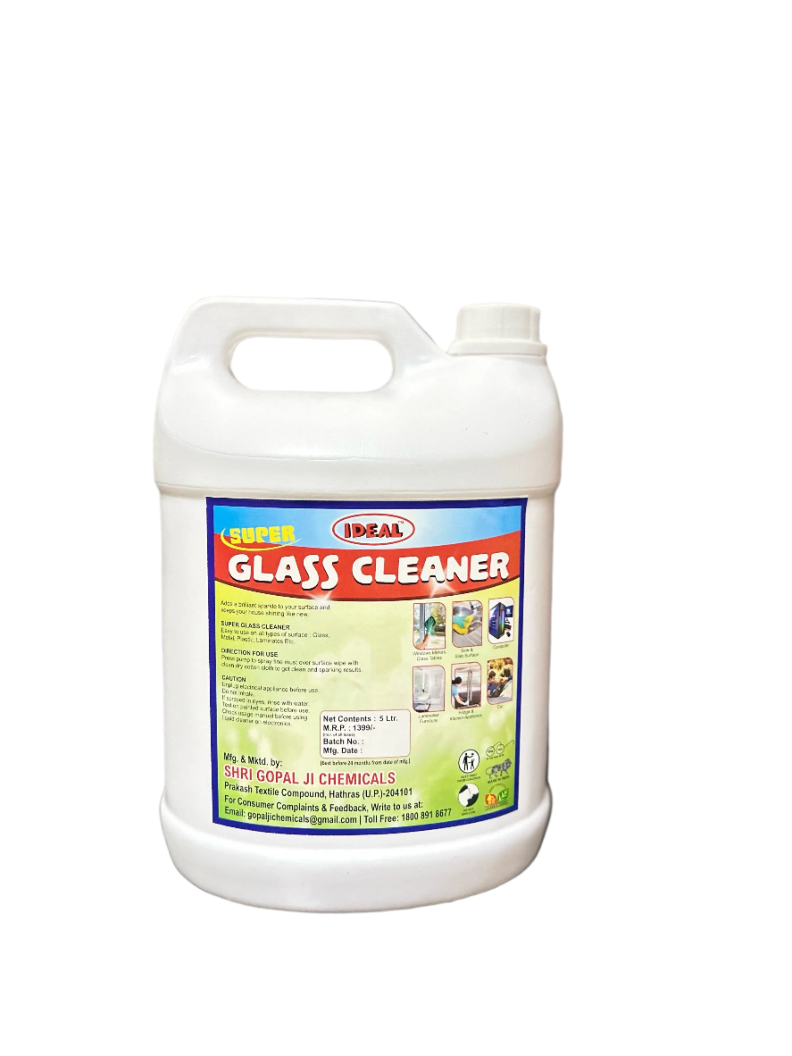 Ideal Glass Cleaner 5L – Streak-Free Shine & Powerful Dirt Removal for Homes & Businesses