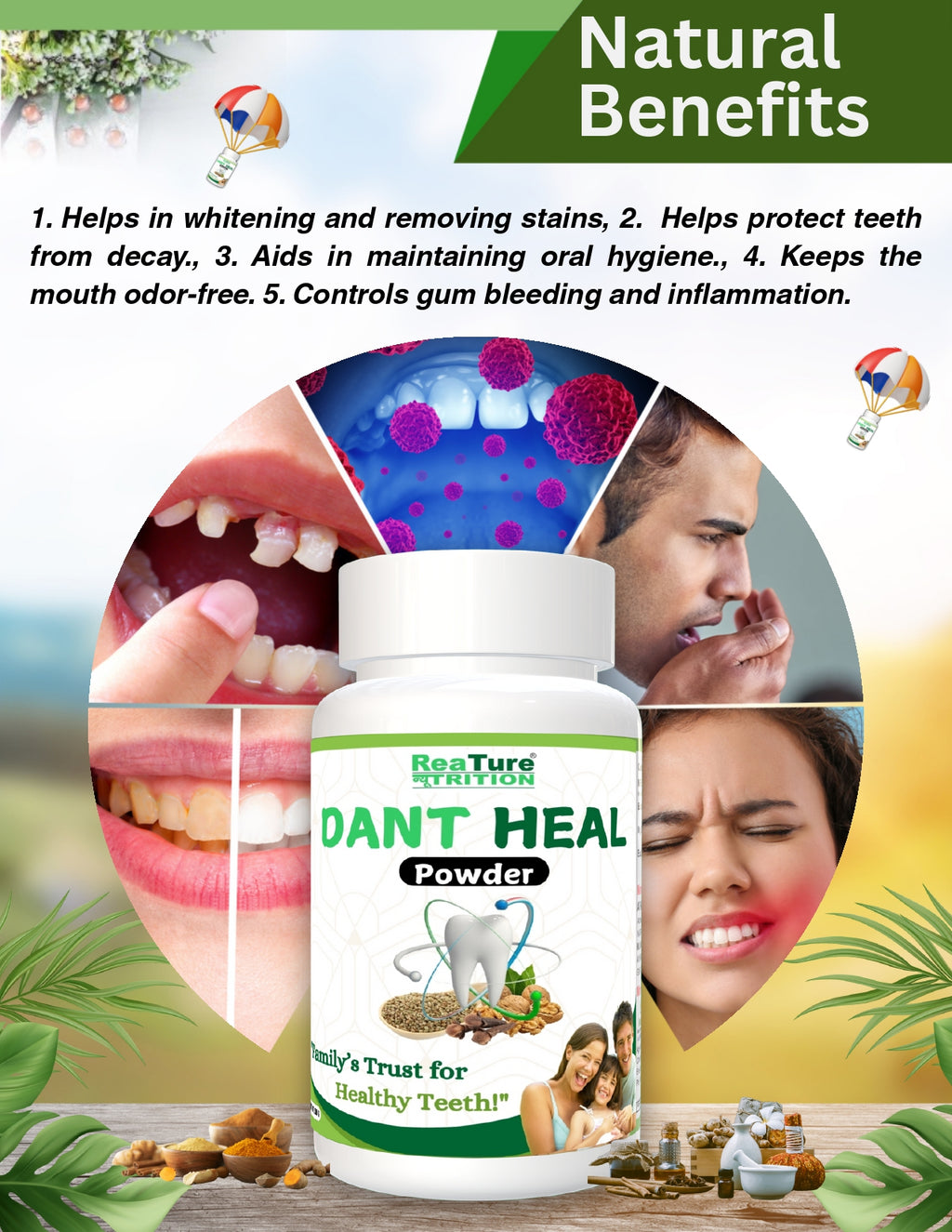 REATURE DENTAL HEAL POWDER - Natural Oral Care & Gum Health Support